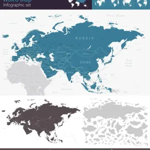 Eurasia Print: Vector Map of Europe and Asia Illustration Eurasia Print: Vector Map of Europe and Asia Illustration
