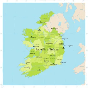 Highly Detailed Ireland Vector Map Print for Art and Design Highly Detailed Ireland Vector Map Print for Art and Design