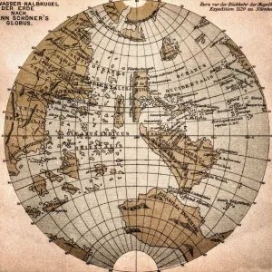 Western Hemisphere Map Print 1520 Johannes Schoner Globe Western Hemisphere Map Print 1520 Johannes Schoner Globe