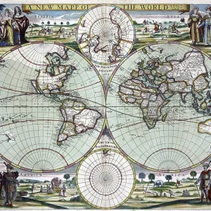 Private Collection A New Map of the World Print