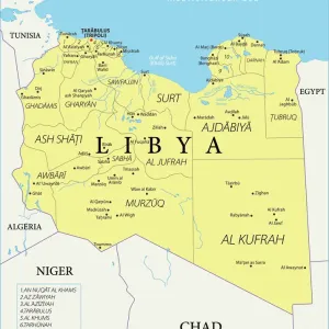 Reference Map of Libya Print - North African Nation Reference Map of Libya Print - North African Nation