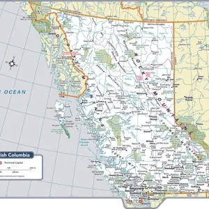 British Columbia Provincial Map Print Reference