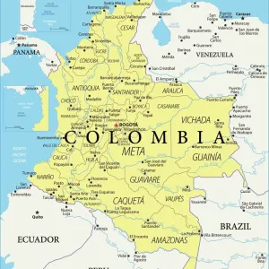Colombia Reference Map Print - Fine Art Storehouse Colombia Reference Map Print - Fine Art Storehouse