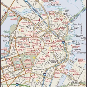 Downtown Boston, Massachusetts 2011 Print Reference Map Downtown Boston, Massachusetts 2011 Print Reference Map