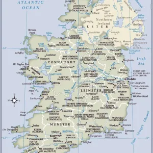 Carte du pays d'Irlande.