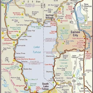 Fine Art Storehouse Print: 2010 Lake Tahoe Area Map Fine Art Storehouse Print: 2010 Lake Tahoe Area Map