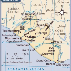 Liberia Country Map Print (Reference Maps, 2011 Edition)