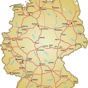 Map of Germany Print with Major Cities and Reference Points Map of Germany Print with Major Cities and Reference Points
