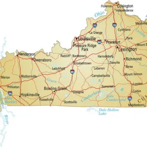 Kentucky Reference Map Print - Major Roads, Rivers & Lakes Kentucky Reference Map Print - Major Roads, Rivers & Lakes