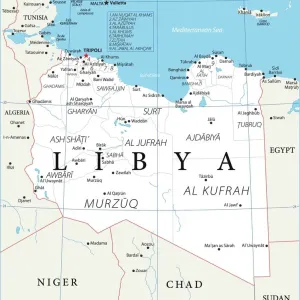 Fine Art Storehouse Print of Libya Reference Map Fine Art Storehouse Print of Libya Reference Map