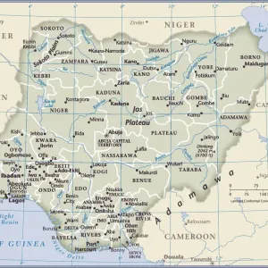 Nigeria Country Map Print 2011 Reference Maps Edition