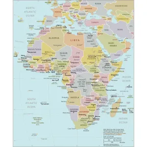 Carte Politique de l'Afrique.