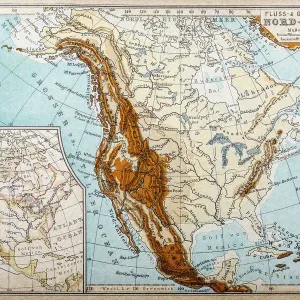 North America River and Mountains Print