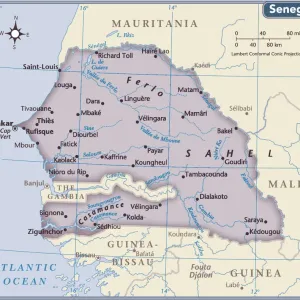 Senegal Country Map Print 2011 Reference Edition Senegal Country Map Print 2011 Reference Edition