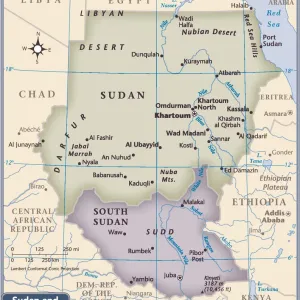 Sudan 2011 Reference Map Print Sudan 2011 Reference Map Print