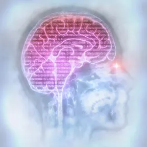 Artificial Intelligence Print: Human Brain in Binary Code Artificial Intelligence Print: Human Brain in Binary Code
