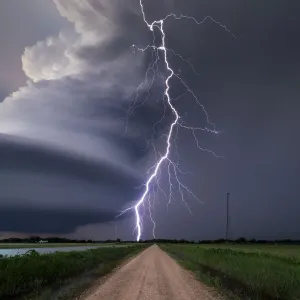 Lightning Bolt, Broken Bow Super-Cell, Nebraska Print Lightning Bolt, Broken Bow Super-Cell, Nebraska Print