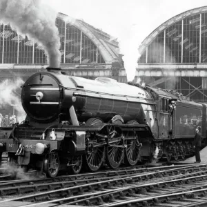 The Flying Scotsman Print, 1968 Steam Train Departure