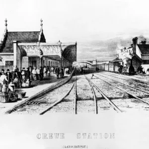 Print of Crewe Station, 1837