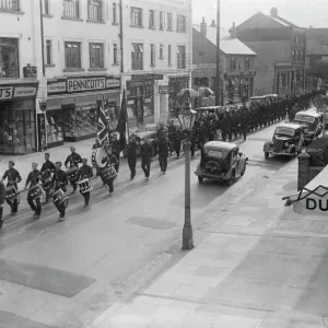 Blackshirts and band at Bognor print Blackshirts and band at Bognor print
