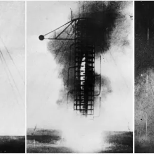Print of Sputnik II Launch from Baikonur Cosmodrome Print of Sputnik II Launch from Baikonur Cosmodrome