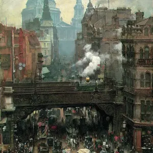 St. Paul's and Ludgate Hill Oil Print, 1887