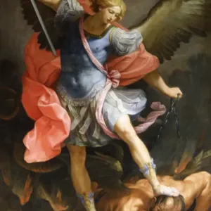 Archangel Michael Defeating Satan Print, 1636 Archangel Michael Defeating Satan Print, 1636