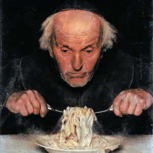 The Pasta Eater, 19th century Print The Pasta Eater, 19th century Print