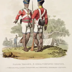 Native Troops in East India Company Service Print (1815)