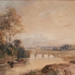 Barming Bridge, 19th century Watercolour Print Barming Bridge, 19th century Watercolour Print