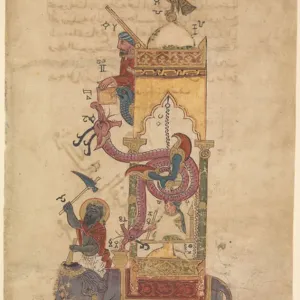 The Elephant Clock, 14th century Islamic Art Print The Elephant Clock, 14th century Islamic Art Print