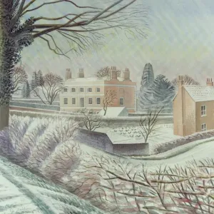 Vicarage in the snow Print