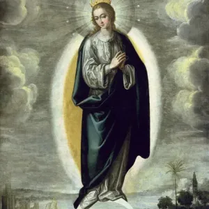 Print of The Immaculate Conception tempera on panel Print of The Immaculate Conception tempera on panel