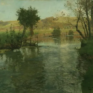 Frits Thaulow's French River Landscape Print, 1895 Frits Thaulow's French River Landscape Print, 1895
