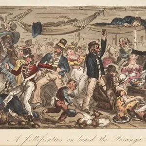 The Return to Port, 1824 Hand-Coloured Print The Return to Port, 1824 Hand-Coloured Print