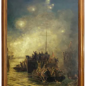 Wyllie's Zeebrugge Canal Blockade Print 1921 Wyllie's Zeebrugge Canal Blockade Print 1921