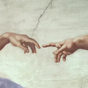 Print of God's Hand Reaching Adam
