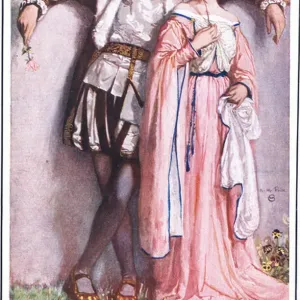 Beatrice and Benedick Print, 1920s Colour Lithograph