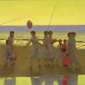 The Sand Bar Print by Thomas Cooper Gotch The Sand Bar Print by Thomas Cooper Gotch