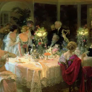 The End of Dinner, 1913 Print by Jules Alexandre Gruen The End of Dinner, 1913 Print by Jules Alexandre Gruen