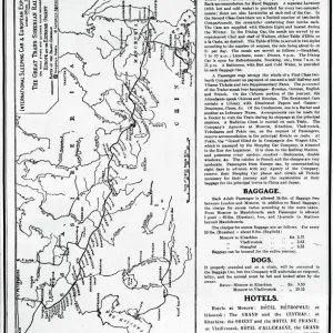 Trans-Siberian Railway Map Print, c. 1920 Engraving Trans-Siberian Railway Map Print, c. 1920 Engraving