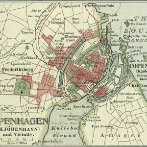 Fine Art Finder Print: Map of Copenhagen, c.1900 (engraving)
