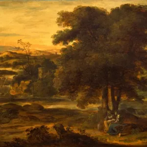Klassisches Landschaftsbild Unterschrift, unten rechts: AR, Alexander Runciman, 1736-1785.