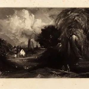 Stoke-by-Neyland Print, a mezzotint progress proof Stoke-by-Neyland Print, a mezzotint progress proof