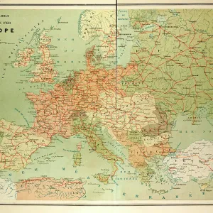 Carte des Lignes Ferroviaires Européennes. Carte des Lignes Ferroviaires Européennes.