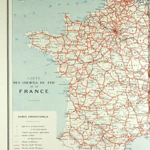 Carte des Lignes Ferroviaires Françaises. Carte des Lignes Ferroviaires Françaises.