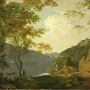 Escena del Lago Firmada y fechada en la parte inferior derecha: I. Escena del Lago Firmada y fechada en la parte inferior derecha: I.