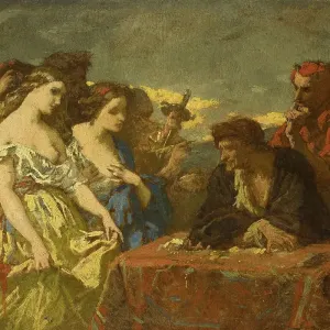 Sehnsucht nach Gold goldene Durst junge Frauen nackte Brüste stehen. Sehnsucht nach Gold goldene Durst junge Frauen nackte Brüste stehen.