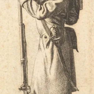 Russian Infantryman 1815 Etching Print Russian Infantryman 1815 Etching Print