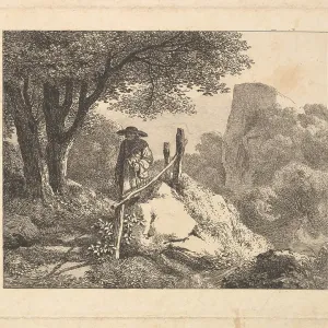 Shady Enclosure Trees 1815 Etching Print, second state Shady Enclosure Trees 1815 Etching Print, second state
